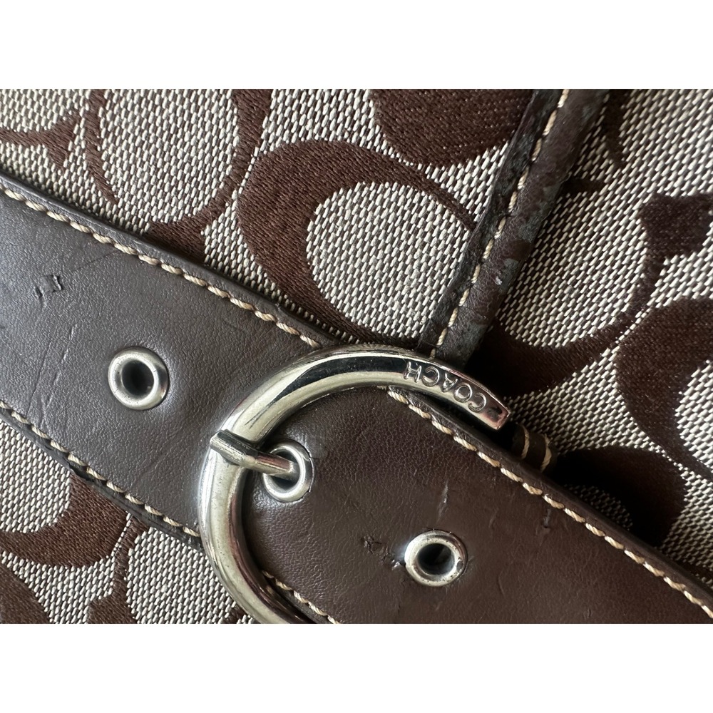 Coach Soho Signature C Monogram Shoulder Bag Brown Vintage Y2K Buckle Bag - Picture 12 of 13
